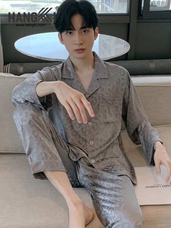 TD166 - Đồ Ngủ Pijama Nam Tay Dài Quần Dài Lụa