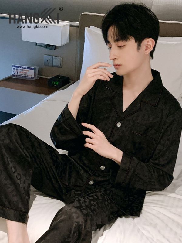 TD166 - Đồ Ngủ Pijama Nam Tay Dài Quần Dài Lụa