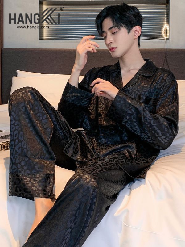 TD166 - Đồ Ngủ Pijama Nam Tay Dài Quần Dài Lụa