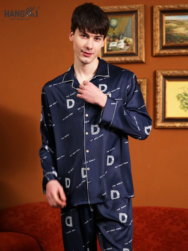 TD19 - Đồ Ngủ Pijama Nam Tay Dài Quần Dài Lụa