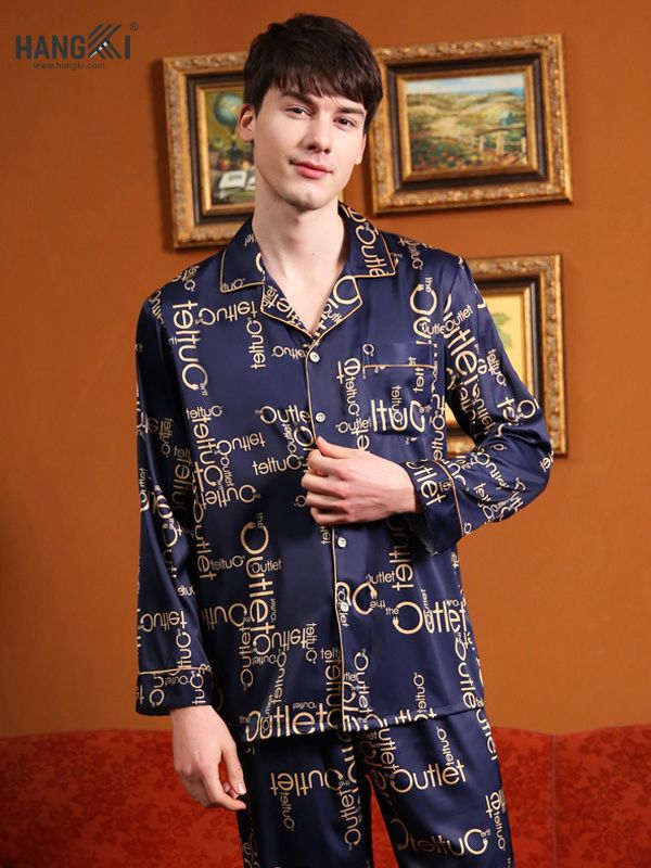 TD20 - Đồ Ngủ Pijama Nam Tay Dài Quần Dài Lụa