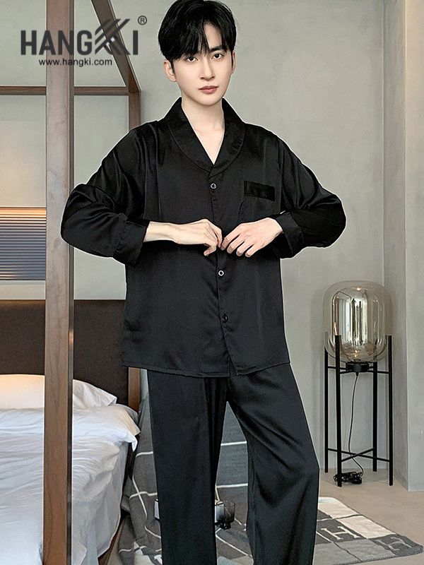 TD203 - Đồ Ngủ Pijama Nam Tay Dài Quần Dài Lụa