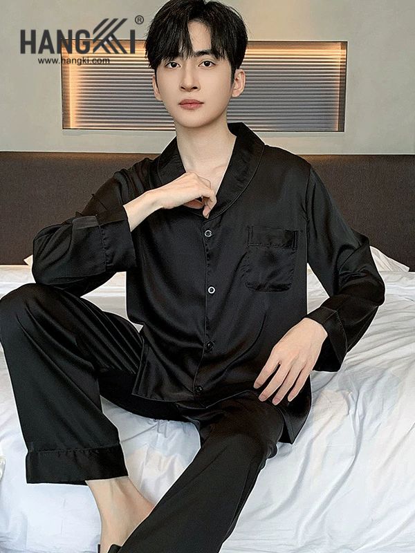 TD203 - Đồ Ngủ Pijama Nam Tay Dài Quần Dài Lụa