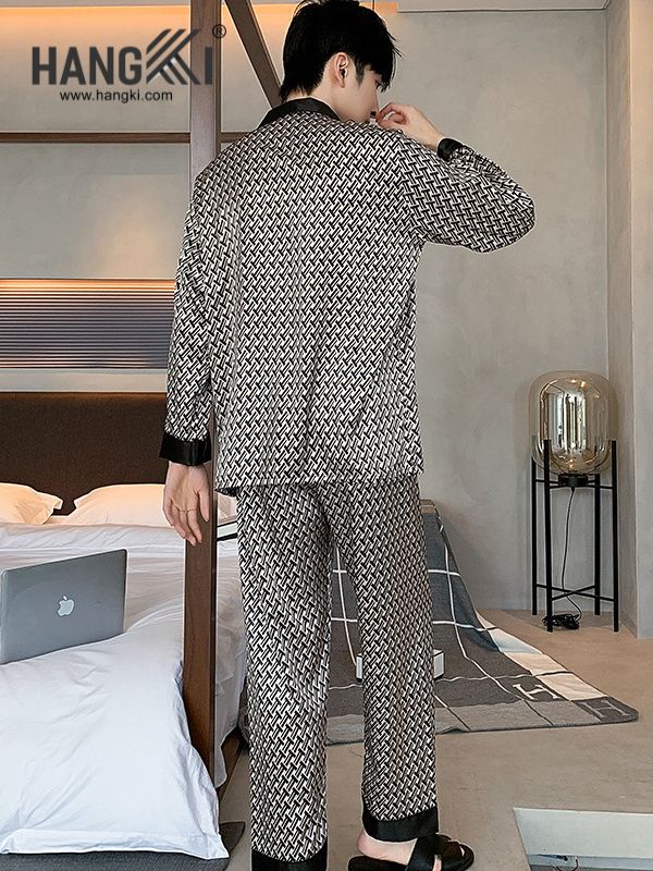 TD210 - Đồ Ngủ Pijama Nam Tay Dài Quần Dài Lụa