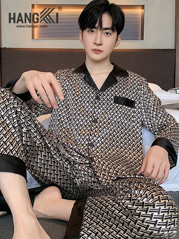 TD210 - Đồ Ngủ Pijama Nam Tay Dài Quần Dài Lụa