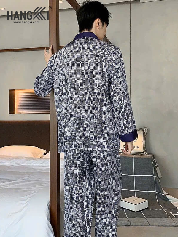 TD212 - Đồ Ngủ Pijama Nam Tay Dài Quần Dài Lụa