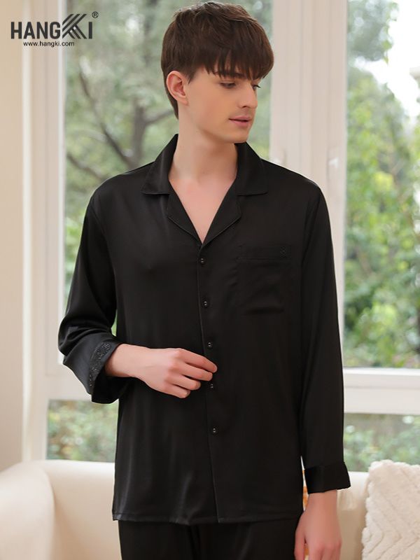 TD22 - Đồ Ngủ Pijama Nam Tay Dài Quần Dài Lụa