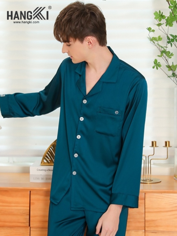 TD22 - Đồ Ngủ Pijama Nam Tay Dài Quần Dài Lụa