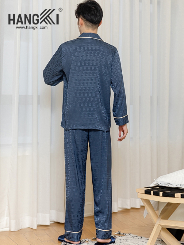 TD220 - Đồ Ngủ Pijama Nam Tay Dài Quần Dài Lụa