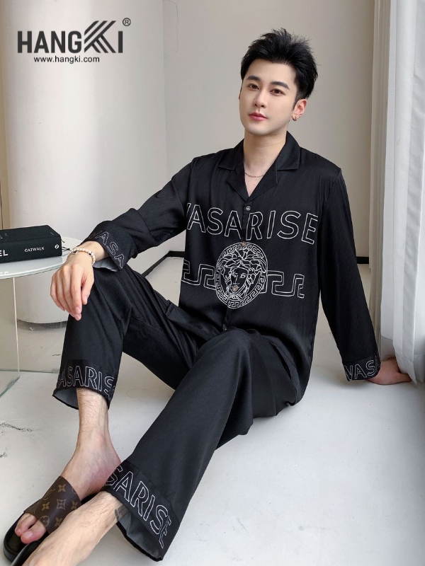 TD224 - Đồ Ngủ Pijama Nam Tay Dài Quần Dài Lụa