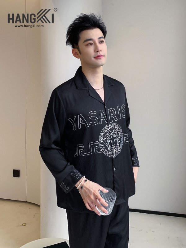 TD224 - Đồ Ngủ Pijama Nam Tay Dài Quần Dài Lụa