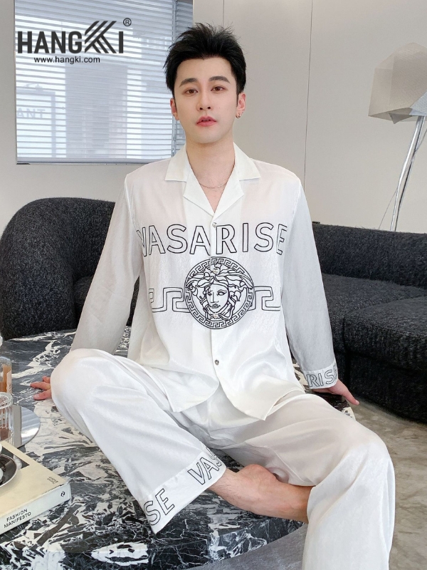 TD224 - Đồ Ngủ Pijama Nam Tay Dài Quần Dài Lụa