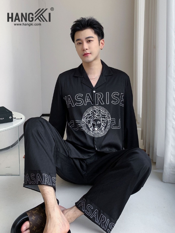 TD224 - Đồ Ngủ Pijama Nam Tay Dài Quần Dài Lụa