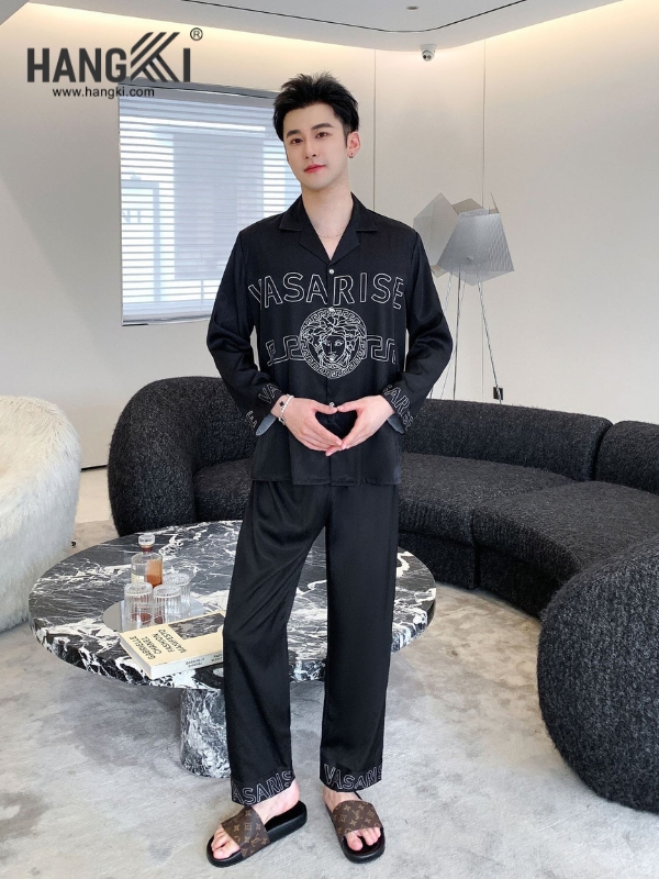 TD224 - Đồ Ngủ Pijama Nam Tay Dài Quần Dài Lụa