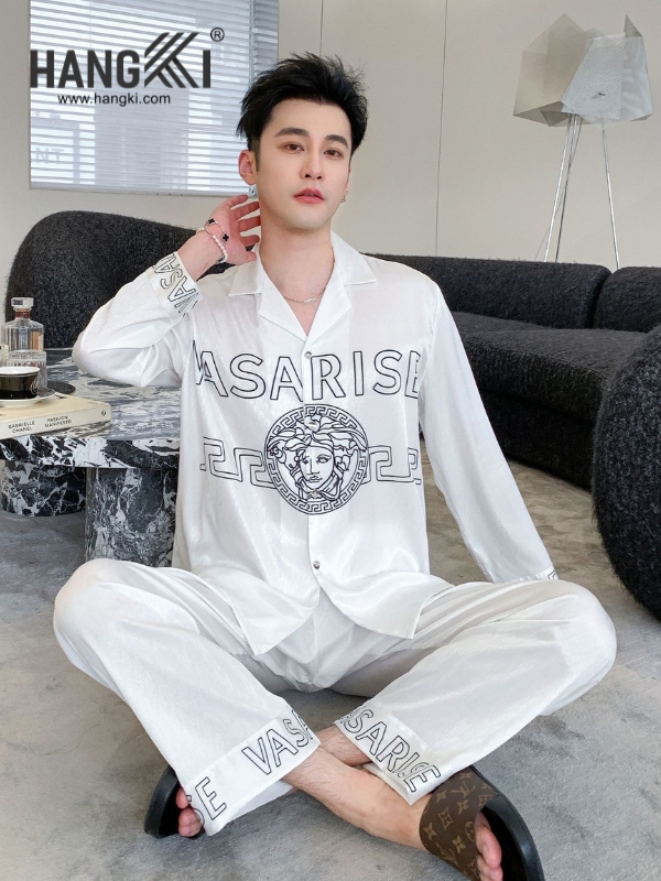 TD224 - Đồ Ngủ Pijama Nam Tay Dài Quần Dài Lụa
