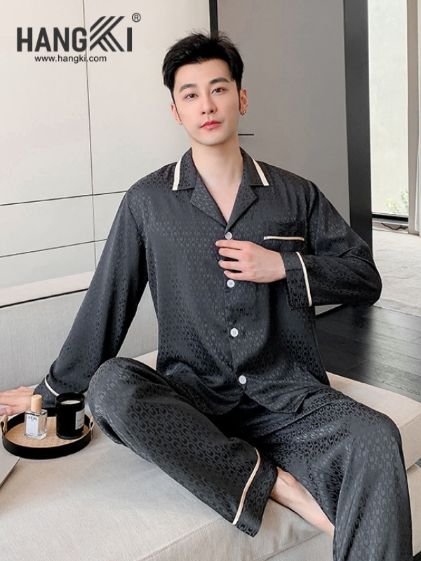TD225 - Đồ Ngủ Pijama Nam Tay Dài Quần Dài Lụa