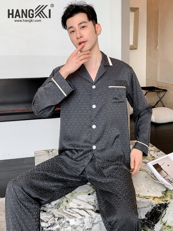 TD225 - Đồ Ngủ Pijama Nam Tay Dài Quần Dài Lụa
