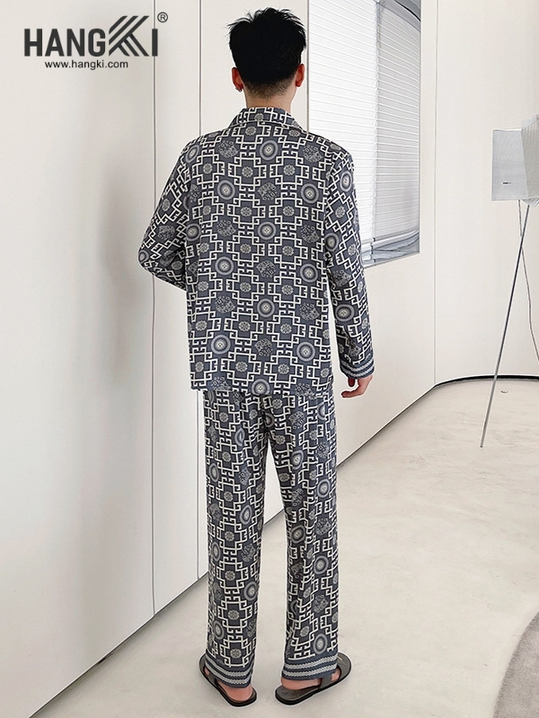 TD226 - Đồ Ngủ Pijama Nam Tay Dài Quần Dài Lụa