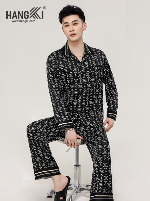 TD229 - Đồ Ngủ Pijama Nam Tay Dài Quần Dài Lụa
