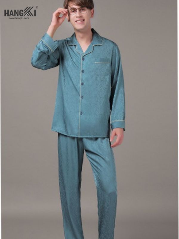 TD23 - Đồ Ngủ Pijama Nam Tay Dài Quần Dài Lụa
