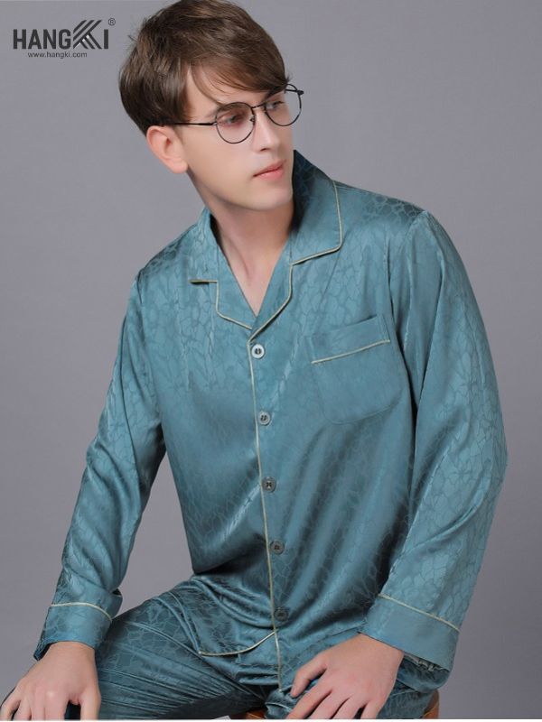 TD23 - Đồ Ngủ Pijama Nam Tay Dài Quần Dài Lụa