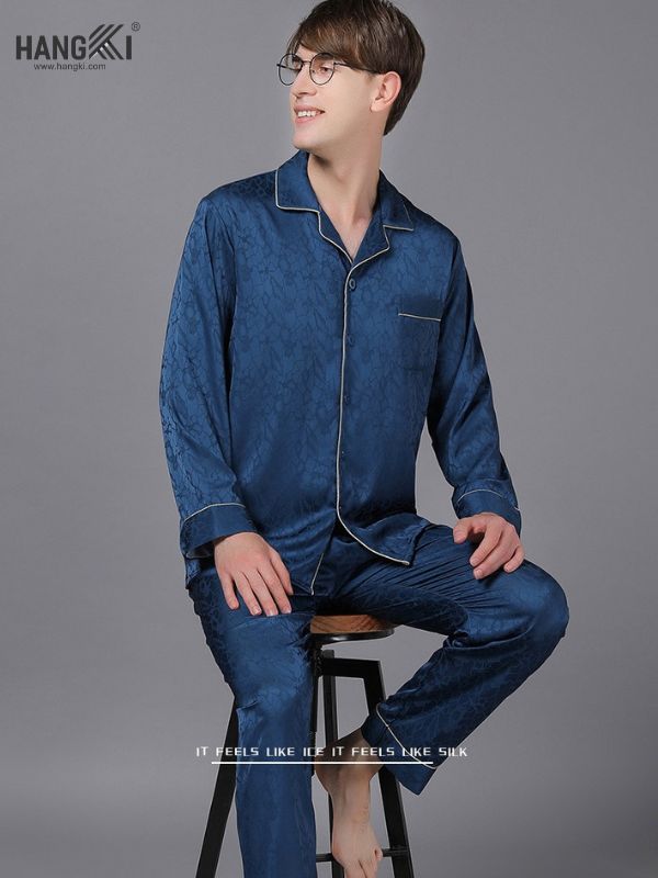 TD23 - Đồ Ngủ Pijama Nam Tay Dài Quần Dài Lụa
