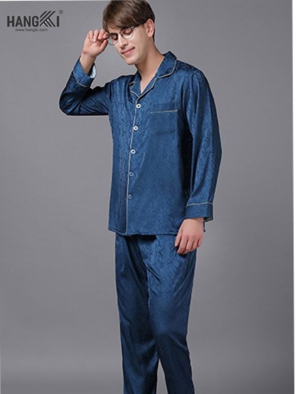 TD23 - Đồ Ngủ Pijama Nam Tay Dài Quần Dài Lụa