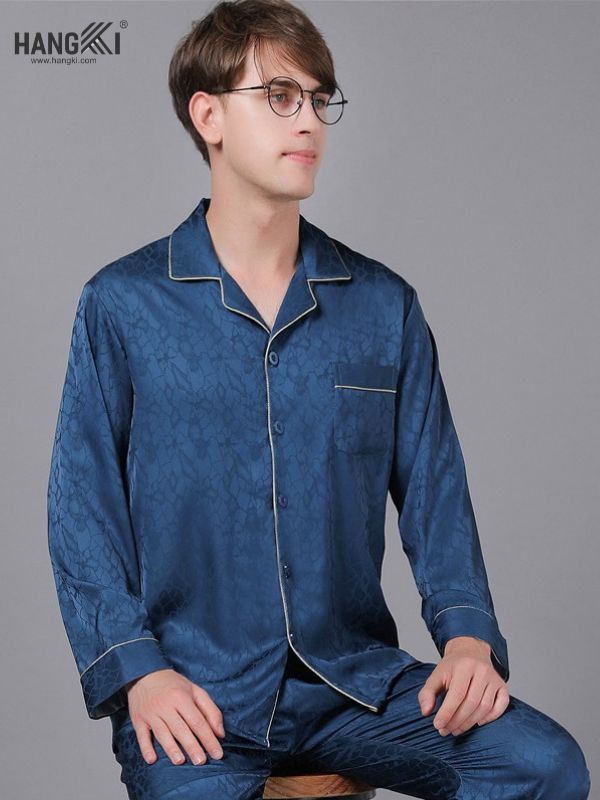 TD23 - Đồ Ngủ Pijama Nam Tay Dài Quần Dài Lụa