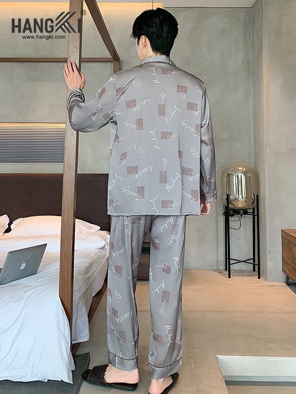 TD239 - Đồ Ngủ Pijama Nam Tay Dài Quần Dài Lụa