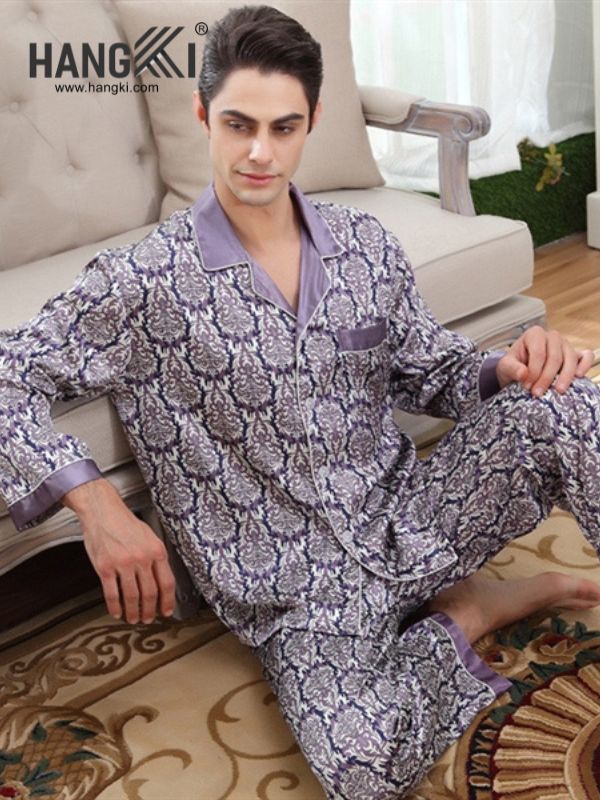 TD24 - Đồ Ngủ Pijama Nam Tay Dài Quần Dài Lụa