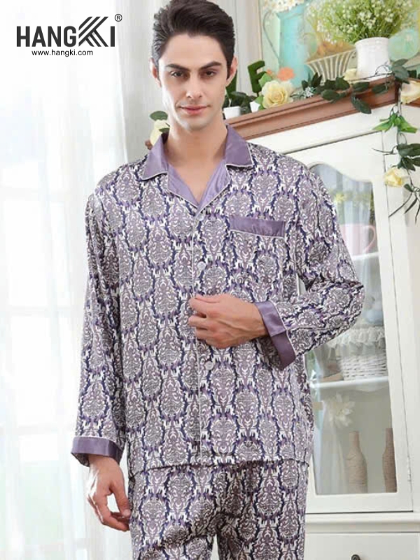 TD24 - Đồ Ngủ Pijama Nam Tay Dài Quần Dài Lụa
