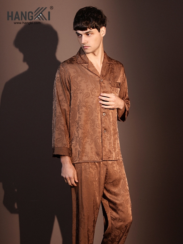 TD240 - Đồ Ngủ Pijama Nam Tay Dài Quần Dài Lụa