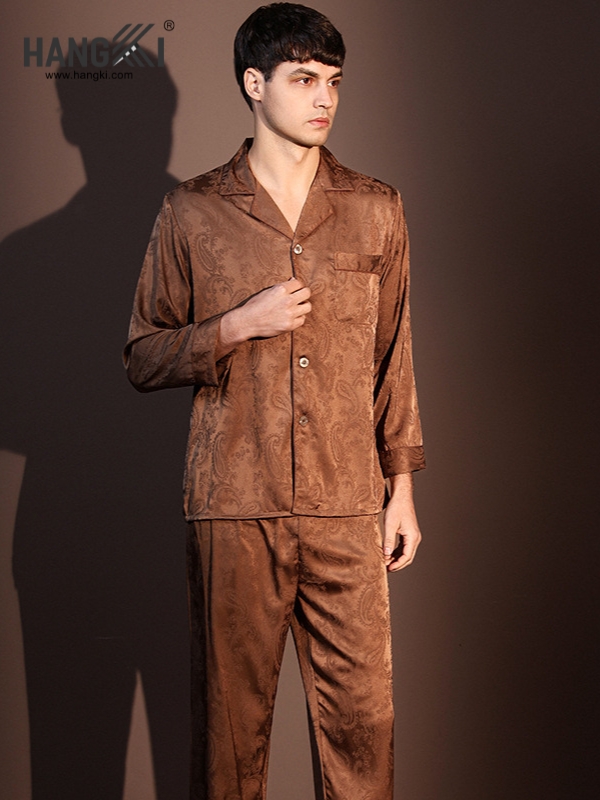 TD240 - Đồ Ngủ Pijama Nam Tay Dài Quần Dài Lụa