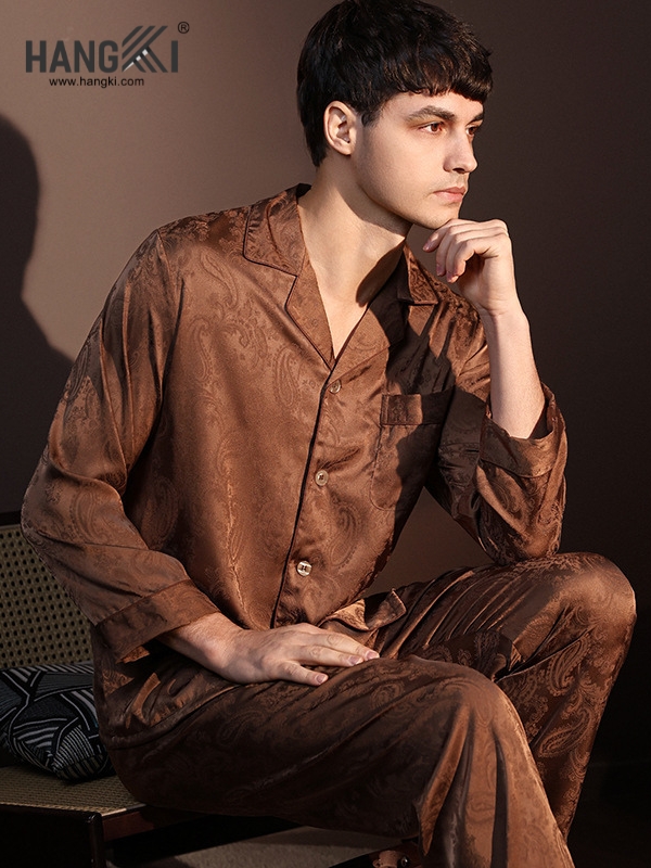 TD240 - Đồ Ngủ Pijama Nam Tay Dài Quần Dài Lụa
