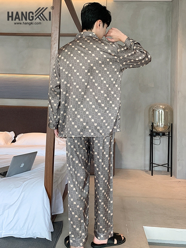 TD241 - Đồ Ngủ Pijama Nam Tay Dài Quần Dài Lụa