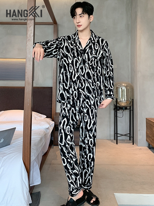 TD242 - Đồ Ngủ Pijama Nam Tay Dài Quần Dài Lụa