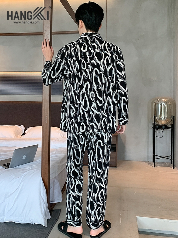 TD242 - Đồ Ngủ Pijama Nam Tay Dài Quần Dài Lụa