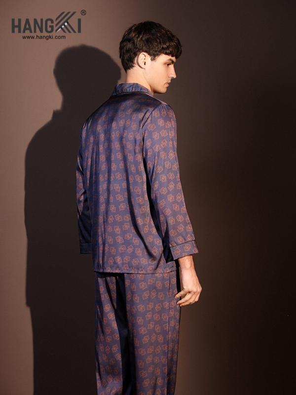 TD243 - Đồ Ngủ Pijama Nam Tay Dài Quần Dài Lụa