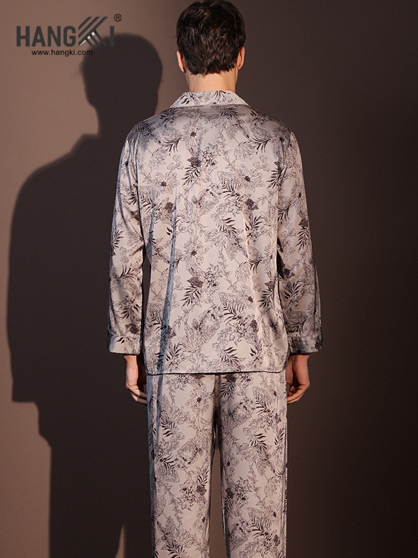 TD244 - Đồ Ngủ Pijama Nam Tay Dài Quần Dài Lụa