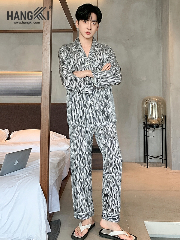TD245 - Đồ Ngủ Pijama Nam Tay Dài Quần Dài Lụa