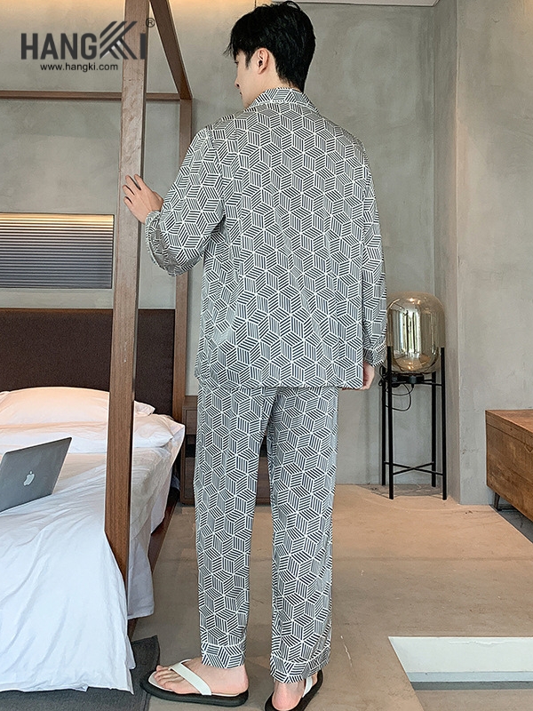 TD245 - Đồ Ngủ Pijama Nam Tay Dài Quần Dài Lụa