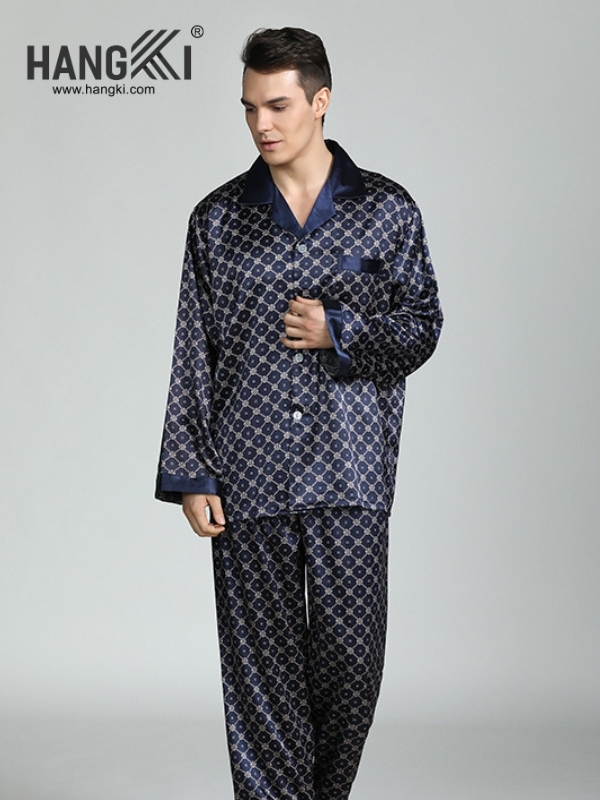 TD246 - Đồ Ngủ Pijama Nam Tay Dài Quần Dài Lụa