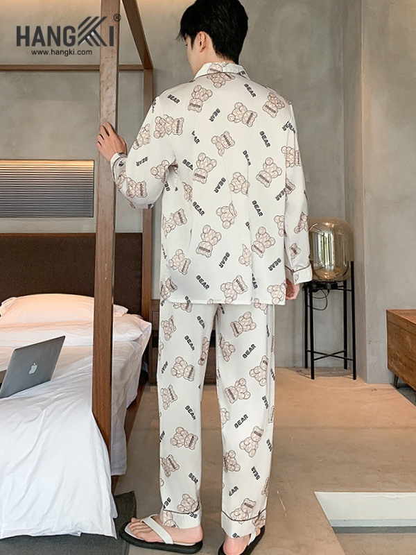 TD249 - Đồ Ngủ Pijama Nam Tay Dài Quần Dài Lụa