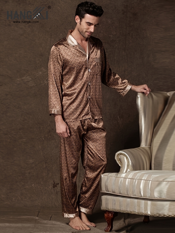 TD250 - Đồ Ngủ Pijama Nam Tay Dài Quần Dài Lụa