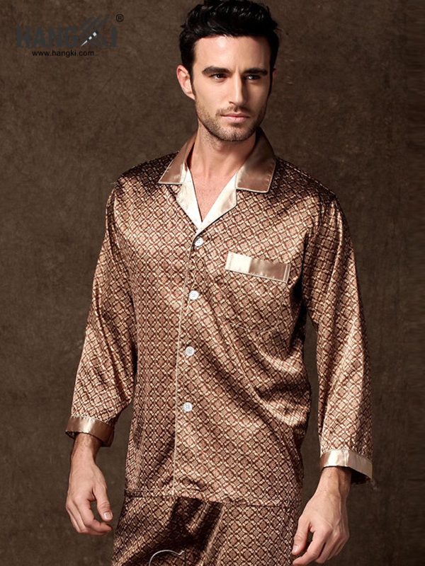 TD250 - Đồ Ngủ Pijama Nam Tay Dài Quần Dài Lụa