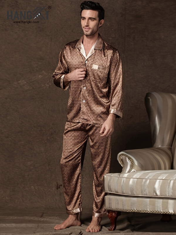 TD250 - Đồ Ngủ Pijama Nam Tay Dài Quần Dài Lụa