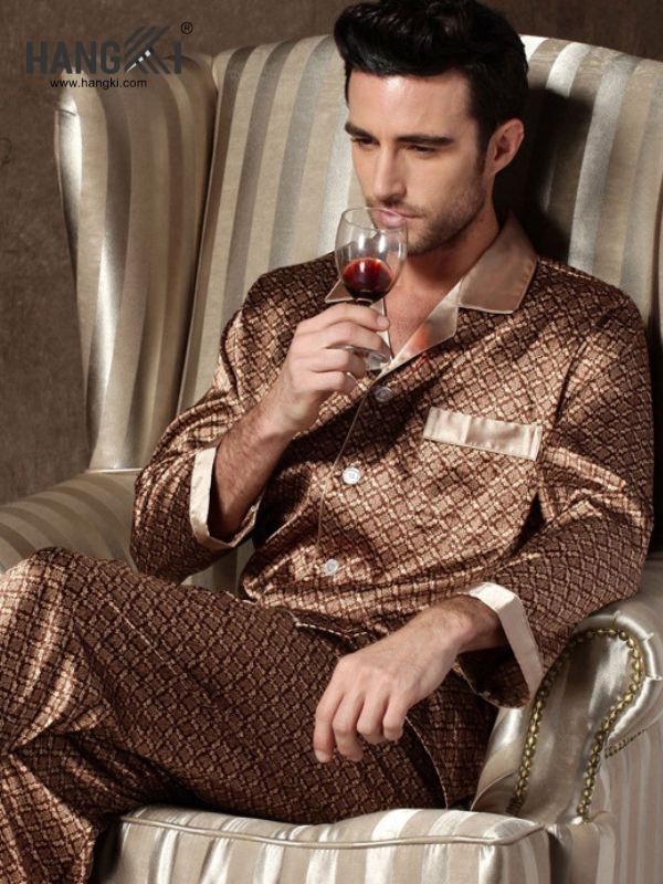 TD250 - Đồ Ngủ Pijama Nam Tay Dài Quần Dài Lụa