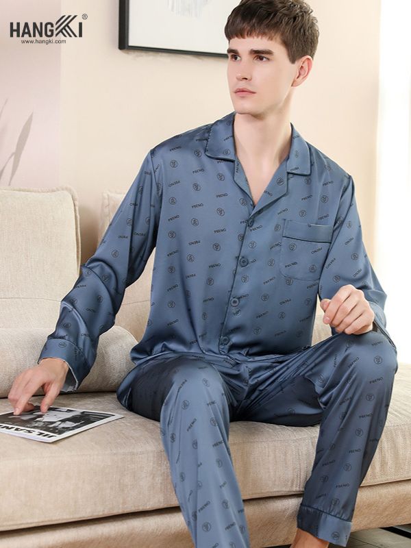 TD26 - Đồ Ngủ Pijama Nam Tay Dài Quần Dài Lụa