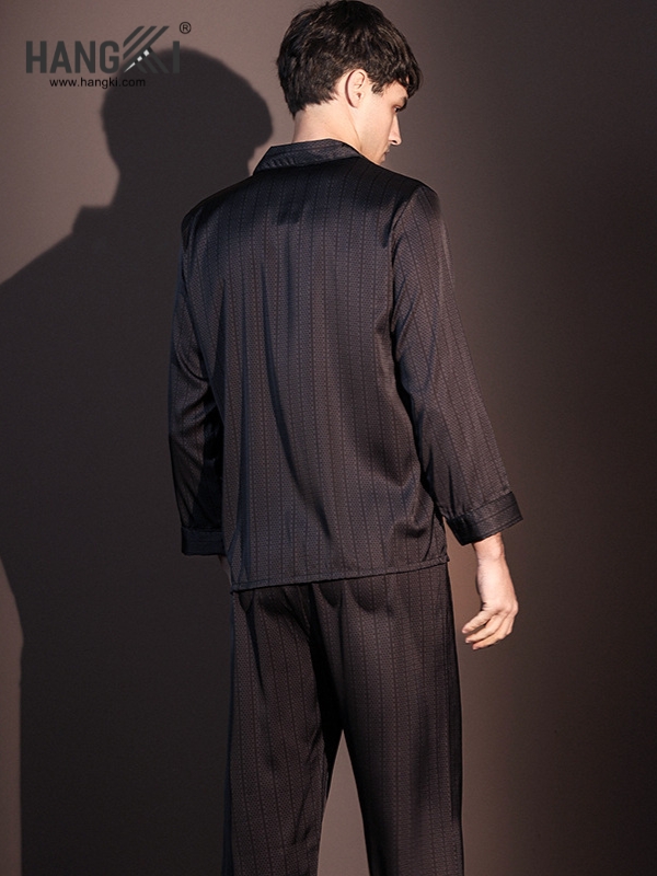 TD268 - Đồ Ngủ Pijama Nam Tay Dài Quần Dài Lụa