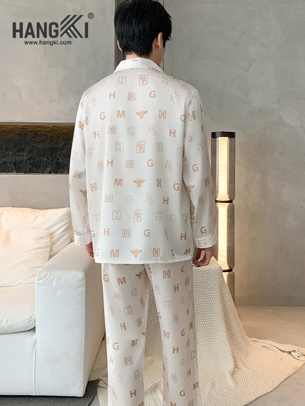 TD269 - Đồ Ngủ Pijama Nam Tay Dài Quần Dài Lụa